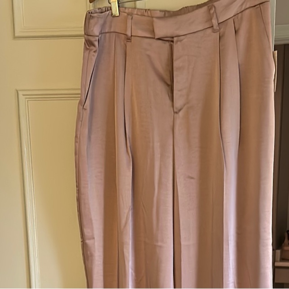a new day Tan Wide Leg Pants with Elegant Pleats
